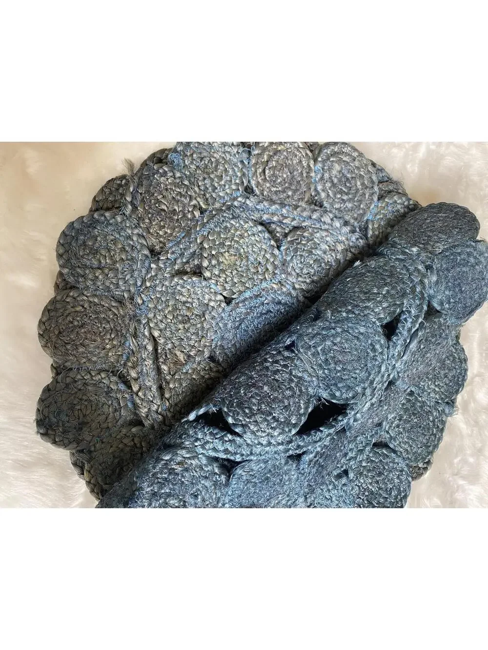 Blue Crochet Round Placemats Set of 4